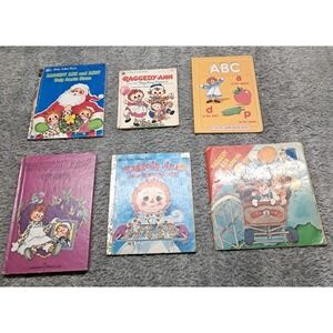 Raggedy Ann And Andy Books Lot of 6 Vintage Hardback and Softback Santa Cookie